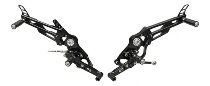 CNC Racing Adjustable rear sets, folding, black - Ducati