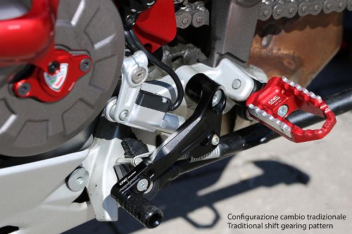 CNC Racing Gear/Rear brake levers kit, SLIDE, black - Ducati