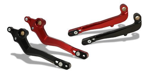 CNC Racing Gear/Rear brake levers kit, SLIDE, black - Ducati