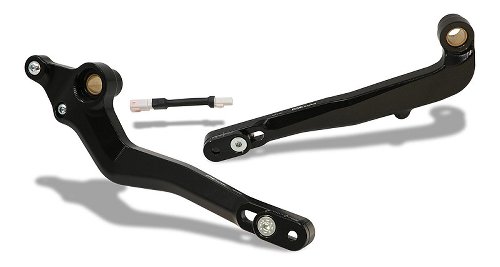 CNC Racing Gear/Rear brake levers kit, SLIDE, black - Ducati