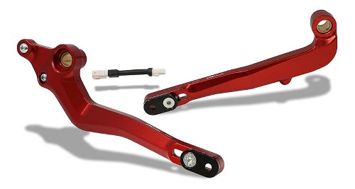 CNC Racing Gear/Rear brake levers kit, SLIDE, red - Ducati