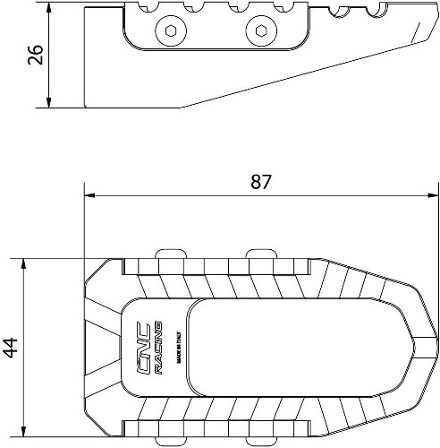 CNC Racing Footpegs kit TOURING, driver, passenger, black -