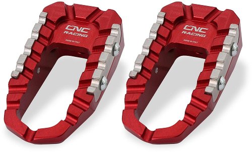 CNC Racing Footpegs kit TOURING, driver, passenger, red -