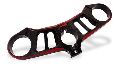 CNC Racing Gabelbrücke, Ø53mm, schwarz/rot - Ducati Panigale