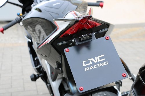 CNC Racing adjustable license plate, black - Aprilia