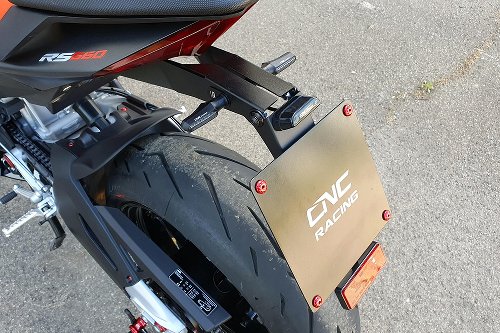 CNC Racing Porta targa regolabile, nero - Aprilia