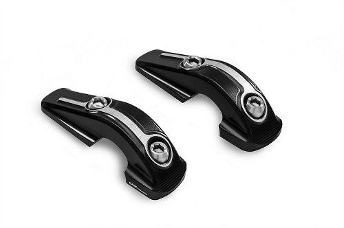 CNC Racing Upper handlebar clamps kit, bicolor, black-silver