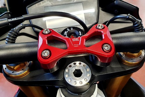 CNC Racing Obere Lenkerklemme, schwarz - Aprilia Tuono