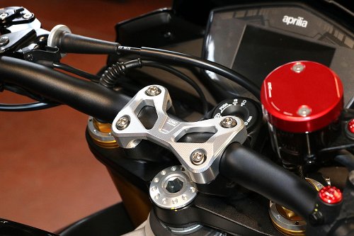 CNC Racing Riser superiore, argento - Aprilia Tuono