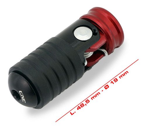 CNC Racing Folding peg gear lever, M6, STREET, black-red -