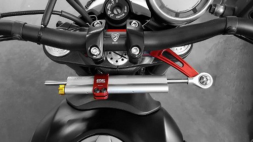 CNC Racing Supporto Ammortizzatore di Sterzo, rosso - Ducati