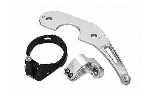 CNC Racing Steering damper kit, silver - Ducati Scrambler