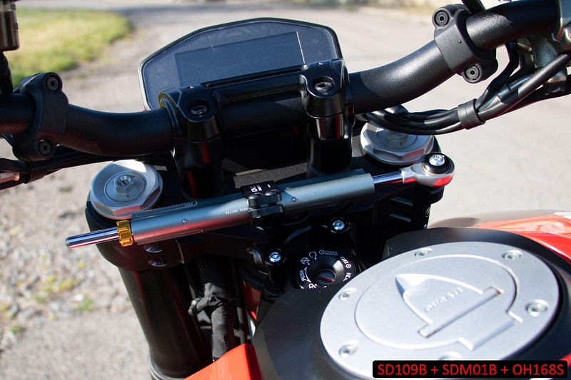 CNC Racing Steering damper kit, black - Ducati Hypermotard
