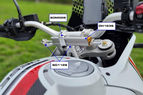 CNC Racing Kit amortiguador de dirección, plata - Ducati