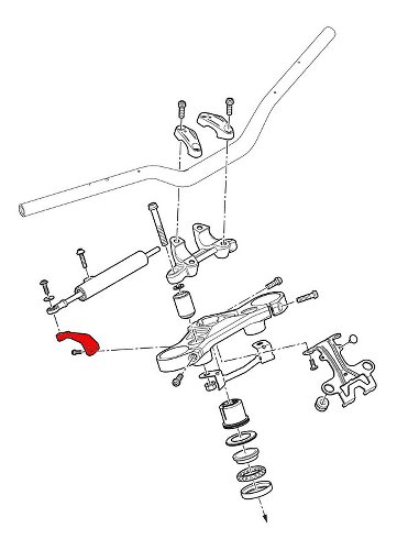 CNC Racing Lenkungsdämpferhalterung, schwarz - Ducati