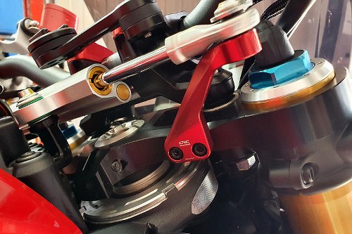 CNC Racing Steering damper bracket, red - Ducati