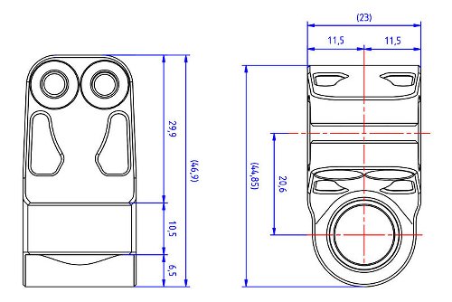 CNC Racing Morsetto verticale per ammortizzatore di sterzo