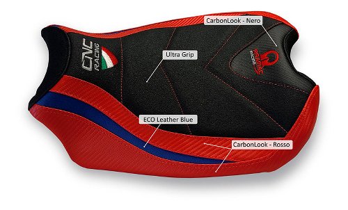 CNC Racing Seat cover, black-red, PRAMAC - Ducati Panigale