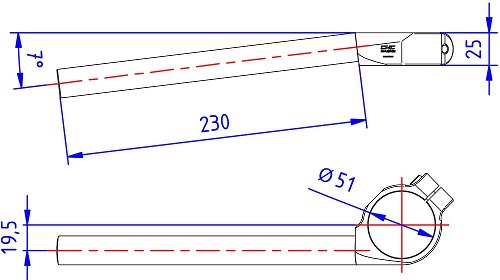 CNC Racing Semimanubri, Ø 51mm, nero - Aprilia, Ducati,