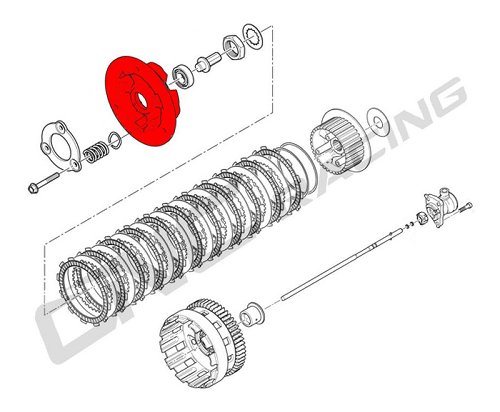 CNC Racing Piattello Spingidisco Frizioni ad olio, nero -