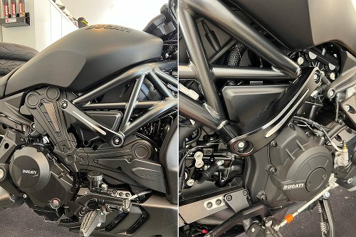 CNC Racing Frame slider caps kit, black - Ducati XDiavel