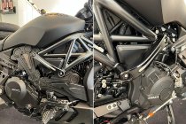 CNC Racing Frame slider caps kit, black - Ducati XDiavel