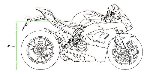 CNC Racing Kit Lower seat position, -15mm, black - Ducati