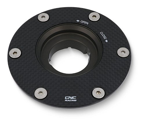 CNC Racing Fuel tank cap flange, 6 screws, CENTER, Carbon