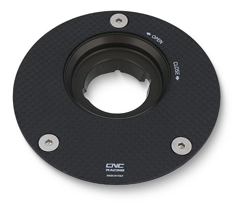 CNC Racing Fuel tank cap flange, 3 screws, shifted, carbon