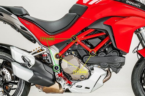 CNC Racing Rahmenstopfen-Set, kleine Löcher, rot - Ducati