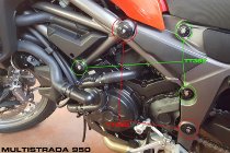Bouchon de cadre racing CNC, gros trous, rouge - Ducati