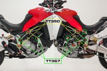 Bouchon de cadre racing CNC, gros trous, rouge - Ducati