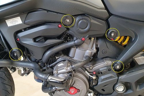 Bouchon de cadre racing CNC, noir - Ducati Monster 937