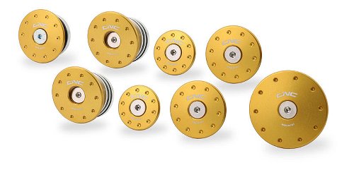 CNC Racing frame plugs, gold - Ducati Monster 937