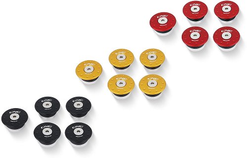 CNC Racing Frame caps kit, smaller holes, red - Ducati