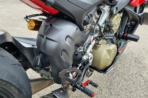 CNC Racing Exhaust rear heat guard, matt Carbon - Ducati