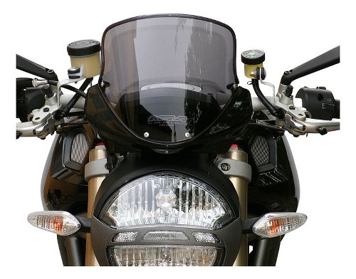 MRA Fairing screen, touring, smoke grey, with homologation -