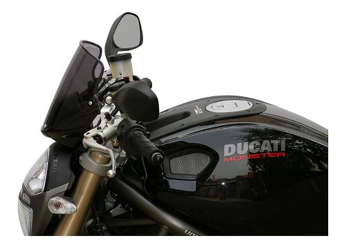 MRA Fairing screen, touring, smoke grey, with homologation -