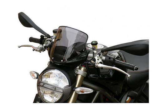 MRA Fairing screen, touring, smoke grey, with homologation -