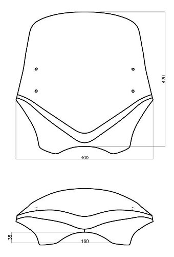 MRA Windscreen V-Flow vario touring, clear, with