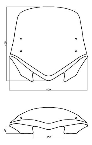 MRA Windscreen V-flow vario touring Z, clear, with