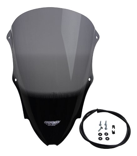 MRA Fairing screen, racing, smoke grey, with homologation -