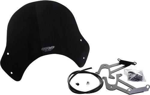 MRA fairing shield, Sport, black, with homologation -