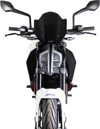 MRA fairing shield, Sport, black, with homologation - KTM