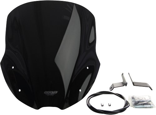 MRA fairing shield, Touring, black, with homologation -