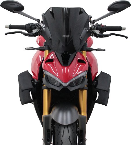 MRA Windshield racing NRN, black, with homologation - Ducati