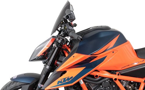 MRA fairing shield, Sport, black, with homologation - KTM