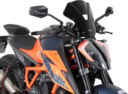 MRA fairing shield, Sport, black, with homologation - KTM