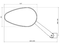 Rizoma Spiegel Radial links, rechts vewendbar, silber -