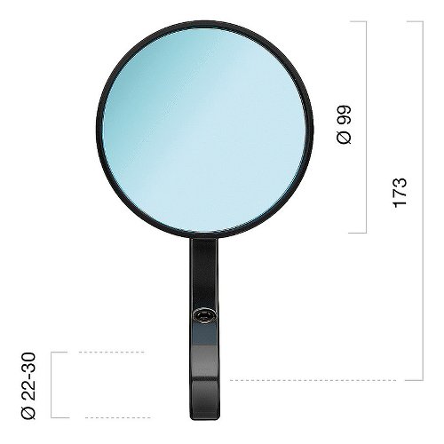 Rizoma Mirror Eccentrico left, right usable, silver, black -